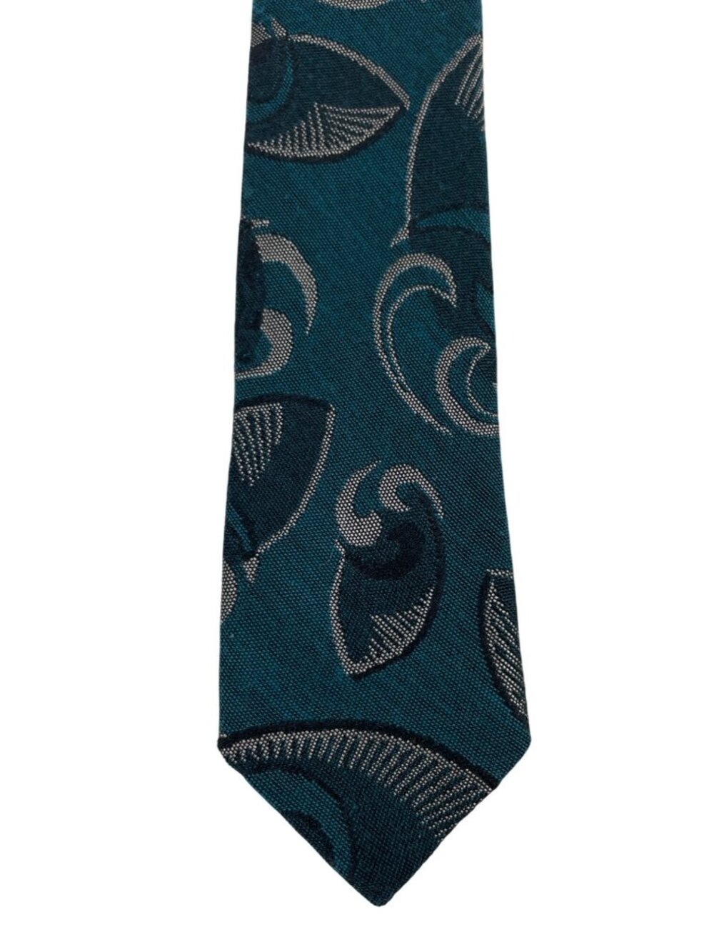 Vintage Jordache Mens Skinny Tie Necktie Green Tan & Black - Picture 1 of 5